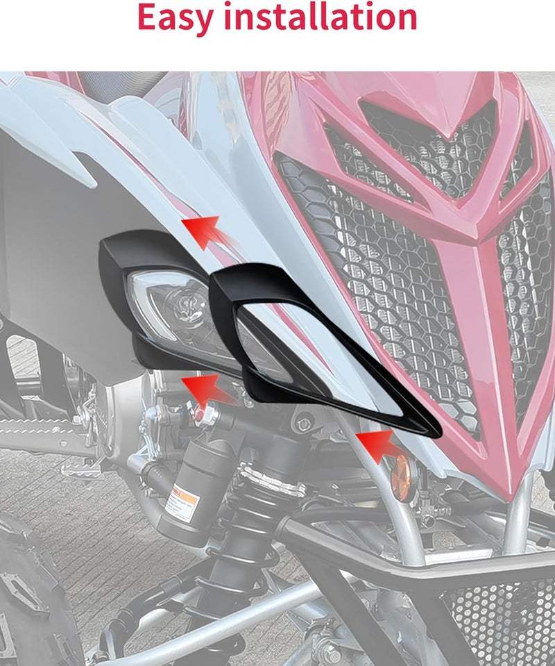 VEISUTOR Headlight Covers for Raptor 700, Front Left & Right Head Lamps Cover Trim Bezel for Yamaha YFZ 450 YFZ450R YFZ450X Wolverine 450 350 250 350 2006-2022 Accessories (Replace #5TG-84166-01-00) - Image 5